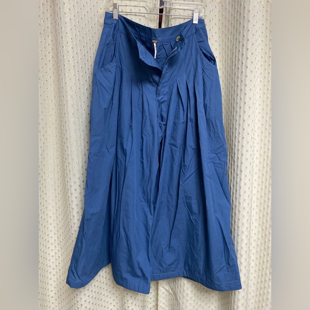 Free People Wide Leg Trousers in Blue